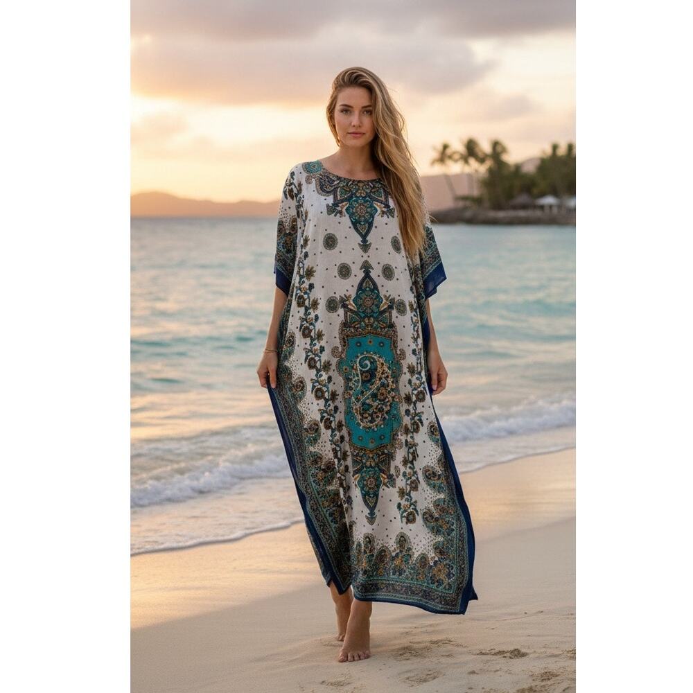 NWT Sante Classics Boho/Bollywood/Hippie Kaftan/Miu Miu Beach Dress